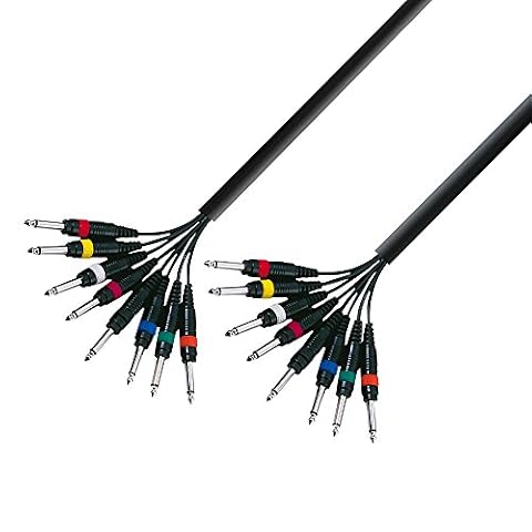 Adam Hall 3 Star Series kabel do instrumentów (8 x 6,3 mm jack mono na 8 x 6,3 mm jack mono), 3 m