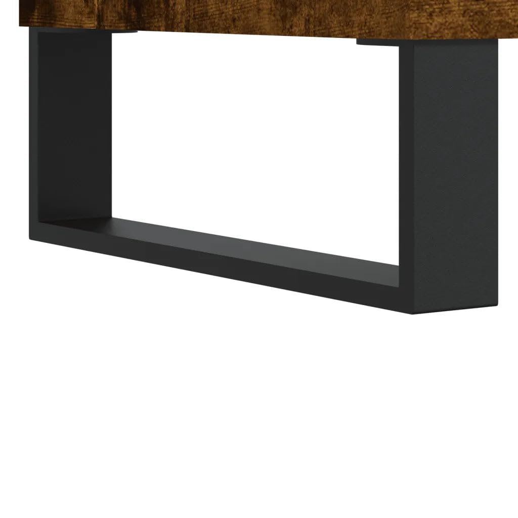 Helloshop26 Pratico armadio a dischi con grande spazio 100 x 38 x 48 cm, stile industriale in legno rovere fumé, 02_0049157