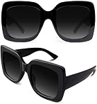 GQUEEN Lunettes de soleil surdimensionnées pour femmes Square Frame Trendy Retro Vintage Shades