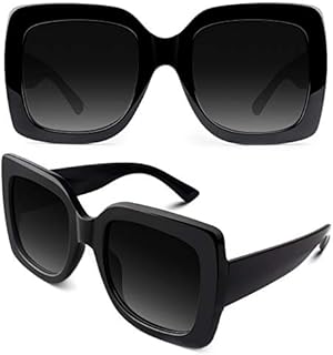 GQUEEN Oversized Square Frame Sunglasses Womens Ladies Retro Vintage Trendy Shades UV400