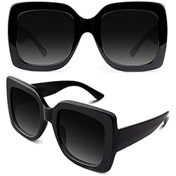 GQUEEN Oversized Square Frame Sunglasses Womens Retro Vintage Trendy Shades,S904