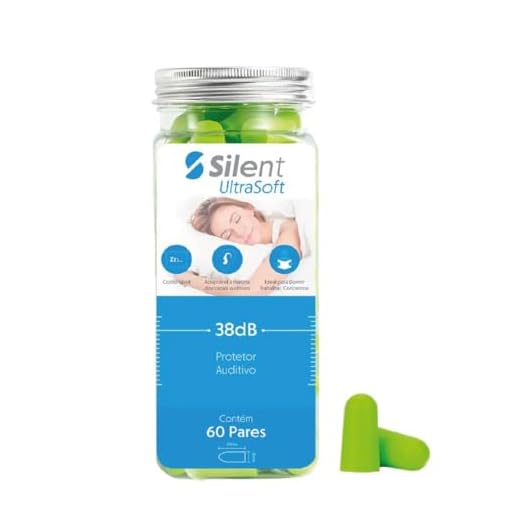 7.Protetor Auricular Ultra 60 Pares 38dB mais alto NRR - Silent