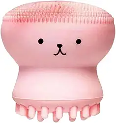 Esponja de Limpeza Facial Esfoliante em Formato de Polvo, Silicone Macio, Cor Aleatória