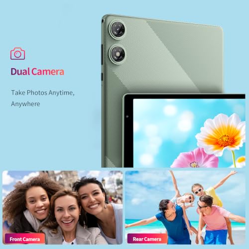 Image of Tablet 10 inch Android 16, 32GB+1TB Storage, 1280x800 IPS Green