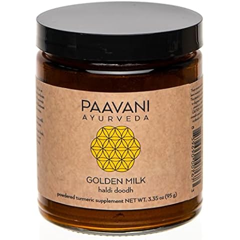 PAAVANI Ayurveda Golden Milk - Made in USA - Ayurvedic Turmeric & Ashwagandha Blend - Powdered Supplement - Haldi Doodh - 100% Organic - 38 Servings Cover