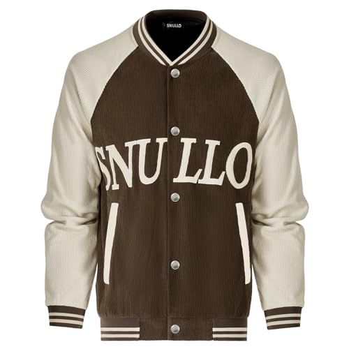 Image of Men's Varsity Jacket Casual Baseball Bomber Jackets Buckle Style Relax Fit