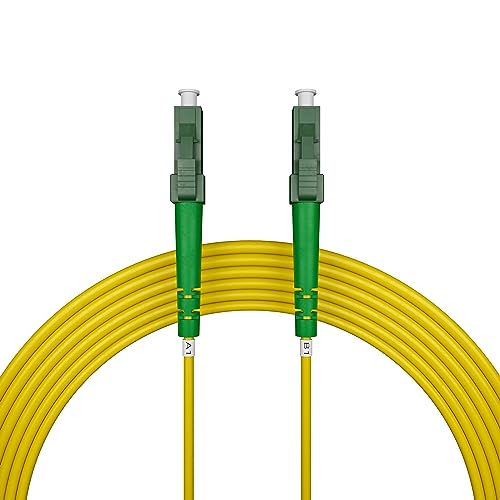 nexinex - 20m Glasfaserkabel LC/APC auf LC/APC Patchkabel | Kompatibel mit Telekom Vodafone 1&1 Fritzbox etc. | LWL Simplex Singlemode OS2 FTTH Glasfaser Lichtwellenleiter Kabel