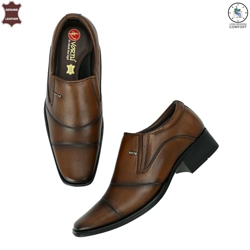 Image of Genuine Leather Formal Shoes for Men Slip-On | Comfortable Office Wear Business Shoes for Men | Premium Wedding Party Corporate Formal Footwear