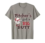 Retro Pitcher's Got A Big Butt Baseball Softball Designs T-Shirt