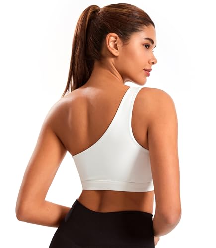 Smooth Sports Bras for Women One Shoulder Low Impact Asymmetrical Workout Tops Padded Yoga Bra2