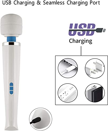 Belothi Cordless Personal Wand Massager,Usb Rechargeable Neck Shoulder Foot Handle Back Massager Device,20 Powerful Modes And 8 Speed Soft Silicone Electric Body Massager For Men Women #TOP2