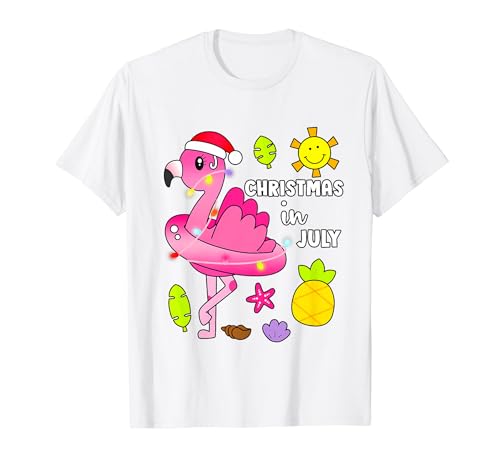 Hello Summer Christmas in July Flamingo Beach Summer Toddler T-Shirt