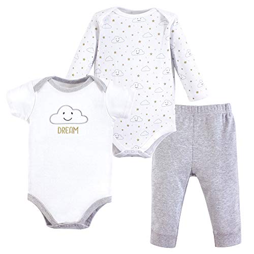Image of Hudson Baby Unisex Cotton Bodysuit and Pant Set