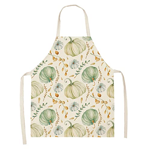 Delantal Cocina Hombre Divertido, Delantal De Masterchef Con Estampado De Calabaza Verde Creativo Antifouling Algodón Lino Delantales De Cocina Divertidos Para Mujeres Delantal De Cocina Halloween