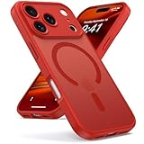 Oududianzi-Funda para iPhone 17 Pro MAX Compatible con MagSafe, Carcasa de Protección Militar Anti-Choques Antigolpes-Bright Red