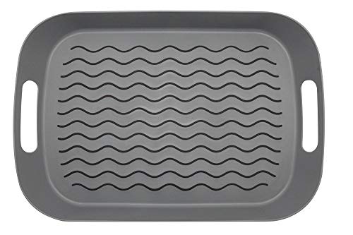 ChopMaster Large Rectangular Anti Slip Serving Tray with Handle (grey)
