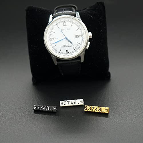 10 Sets Preisanzeigenwürfel, verstellbares Preisschild für Schmuck, Preisanzeige, Zähler, Ständer, Zahlen, Buchstaben, Dollar, Preisblock-Set für Einzelhandel (Gold)
