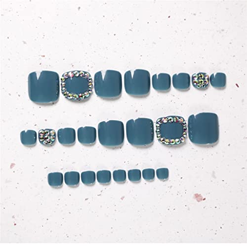 Full Cover Short False Nails Glitter Design Press Artificial Nail