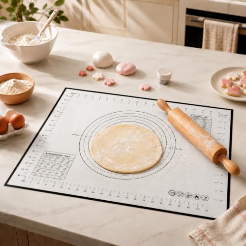 Image of Cutting EDGE Non Stick Stretchable Silicone Pastry Mat (Set of 1, Black)