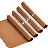Lot de 4 films de cuisson permanents pour four, 40 x 60 cm, grands inserts de four, résistants à la chaleur, en téflon, réutilisables, pour four électrique et à gaz
