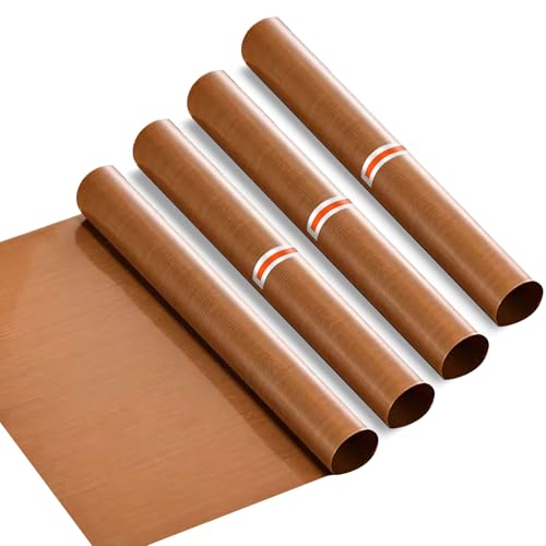 4-Piece Baking Mats 60x40cm, Teflon Sheets for Heat Press Non-Stick Baking Tray Liners Reusable for Home Bakeries and Studios