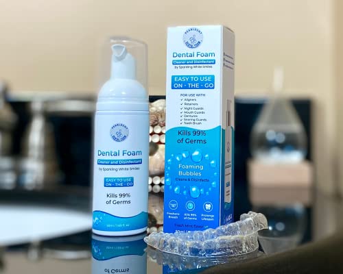 Pearldent Dental Foam - Cleans and Sterilizes Removable Dental and Ortho Appliances - Up to 4 Months Supply. Great for Aligners, Retainers, Mouth Guards.