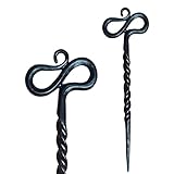 Twist Hand Forged Styling Pins Black Wicca Witch Hair Slide Renaissance Festival Hair Acceossories for Women Hair Stick