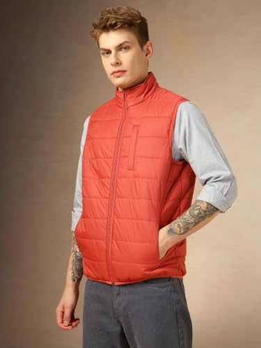 Image of Dennis Lingo Men Regular Fit Polyester Sleeveless Solid Jackets