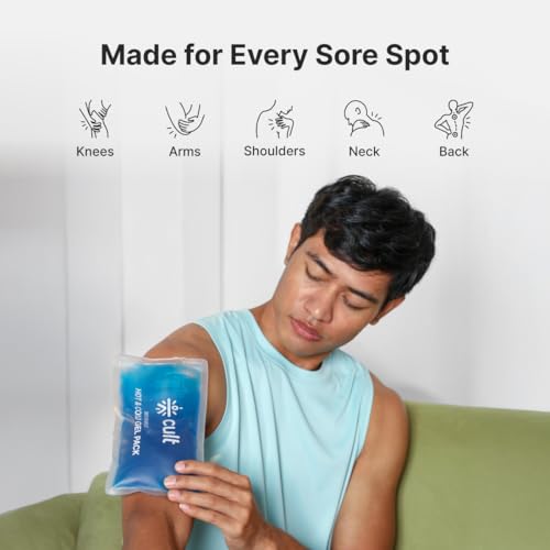 Image of Cult Reusable Hot & Cold Gel Pack for Pain Relief in Cramps, Swelling, Sports Injuries, Neck, Back, Shoulders, Joints, and Everyday Muscle Recovery - Flexible & Portable Therapy Pack of 2