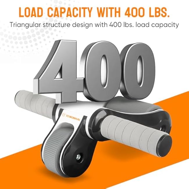 Portable Ab Roller Wheel with Knee Pad & Storage Bag, Foldable Design Quiet Wheels with Smooth Bearings, At Home Gym Travel for Strength Training