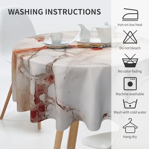 Nappe imprimé marbré de 60 pouces nappe decorative et durable - 7