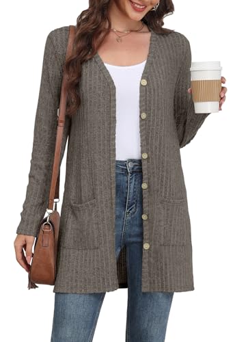 Yincro Women's Long Sleeve Lightweight Cardigan Sweaters Fall 2025 Open Front Casual Cardigans with Pockets
