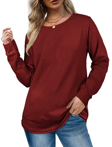 Dofaoo Christmas Sweatshirts For Women Oversized Long Sleeve Crewneck Pullover Tops Red Xl #TOP1