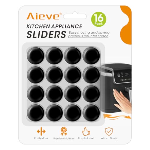 Aieve Black Appliance Slider 16 Pcs Self Adhesive Appliances Sliders Countertop Caster Wheels Kitchen Essentials Organization Home Must Have Gadgets