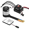 3650 5900KV Sensorless Brushless RC Motor 120A Brushless ESC & Program Card Set Waterproof Motor ESC Combo 3.175mm Shaft Motor for 1:10 Scale RC Car Truck Update Parts