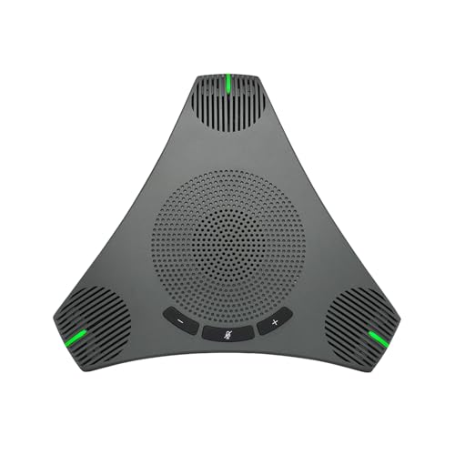 Conference Speaker and Microphone, USB Speakerphone with 360° Omnidirectional Voice Pickup, Smart Voice Enhancement, Hi-Fi Sound, Echo & Noise Reduction for Business, Home Office, Online Meeting