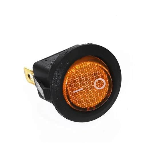 Interrupteur à bascule rond LED jaune 220V 12V SPST On/Off durable