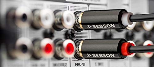 SEBSON Tulp Audio Kabel 5m, 2 mannelijk naar 2 mannelijk RCA Stekker, AUX Audio Kabel voor Stereo systemen, Versterker, Thuisbioscoop en Hifi Systemen - Image 6