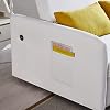 KLMM Modern Convertible Sofa Bed, Multi-Functional Adjustable Lounge Chaise Armchair with Arm Pocket, USB Port and 2 Pillows, Pull Out Bed for Living Room Office (Beige*M*F)