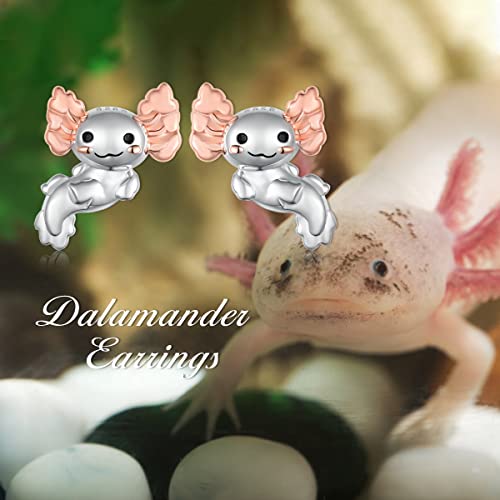 Axolotl Earrings 925 Sterling Silver Salamander Stud Earring Cute Animal Gifts For Girls Women Jewelry Birthday Gifts Christmas Gifts #TOP4