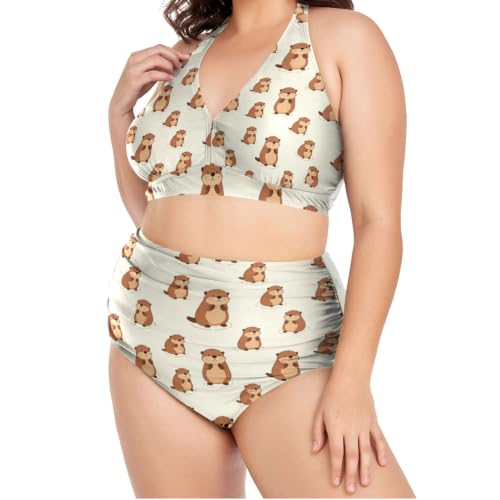 Maillots de bain femmes grande taille avec bonnets rembourrés L-4XL