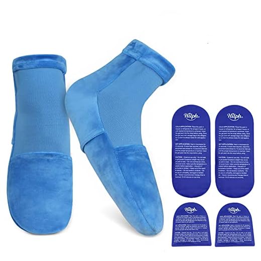 Hilph Bolsa Gel Frío para Pies Hinchados - Calcetines para Terapia de Frío y Calor Reutilizables - Compresa Calcetín para Dolor del Talón, Fascitis Plantar, Terapia de Quimioterapia - Medio