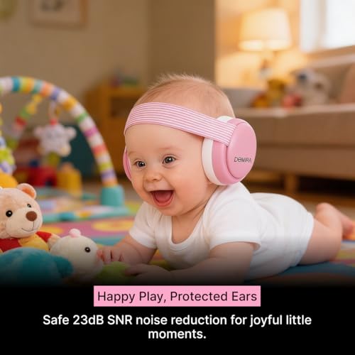 Cache-oreilles bébé réglable et casque anti-bruit nourrisson 25dB - 6