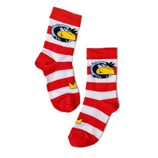 DH-Konzept 1 Paar Socken * DER KLEINE RABE SOCKE * für Kinder | Bunte Strümpfe für Jungen und Mädchen | Kinderstrümpfe Mitgebsel Geschenk Adventskalender, Bekleidungsgröße: 28/29, 4-6 Jahre