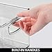 mDesign Plastic Kitchen Organizer - Storage Holder Bin with Handles for Pantry, Cupboard, Cabinet, Fridge/Freezer, Shelves, Counter - Holds Canned Food, Snacks - Ligne Collection - 4 Pack - Smoke Gray