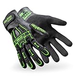 HexArmor Helix 3027IMP Liquid-Resistant Impact Gloves – ANSI A7 Cut Protection, IR-X® Impact Exoskeleton, 21-Gauge Dexterity, Full Nitrile Coating, Touchscreen Compatible, High-Grip Sandy Palm