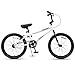 cubsala 20 Inch BMX Race Bike Trident Bicycles Beginner-Level to Advanced Riders with 2 Pegs Trick Cycling and Professional BMX Riding, Color White