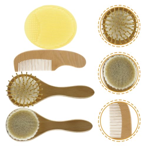 Baby Wool Brush Set for Newborns with Comb and Scrubber - Image 6