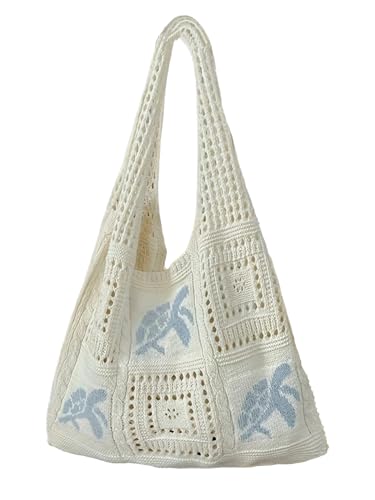 Bolso Tote Tejido con Tortuga de Mar para Mujer miniatura 1