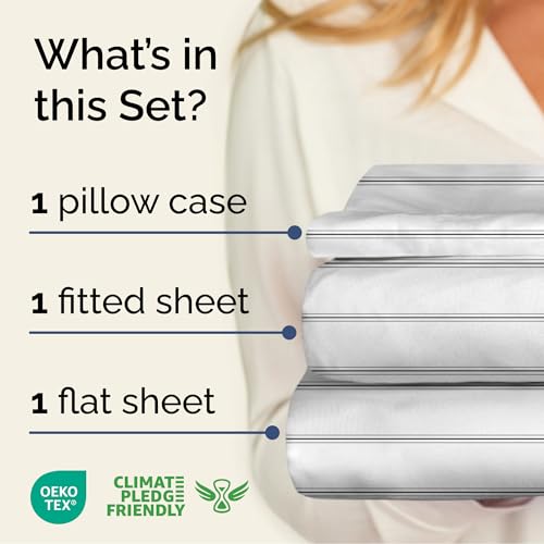 Image of Twin 3 Piece Striped Sheet Set - Soft, Breathable & Cooling - Double Black